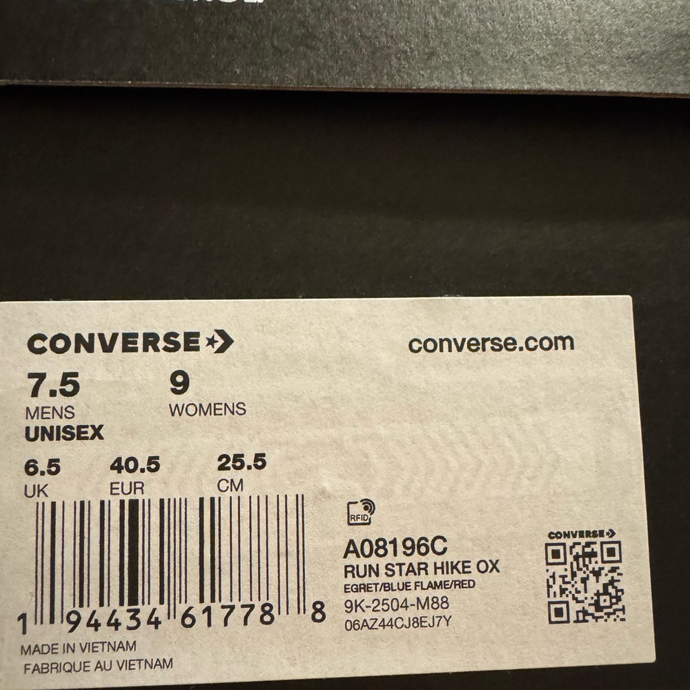 Converse Low-Top Platform Sneakers White with Red, Yellow & Blue Accents - Picture 5 of 5